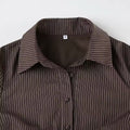 Slim-fit Korean striped blouse with chic high-street vibe