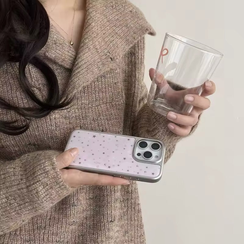 The case displayed on a pastel-themed desk setup, complementing soft girl decor