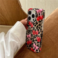 Luxury laser silver leopard pattern iPhone case