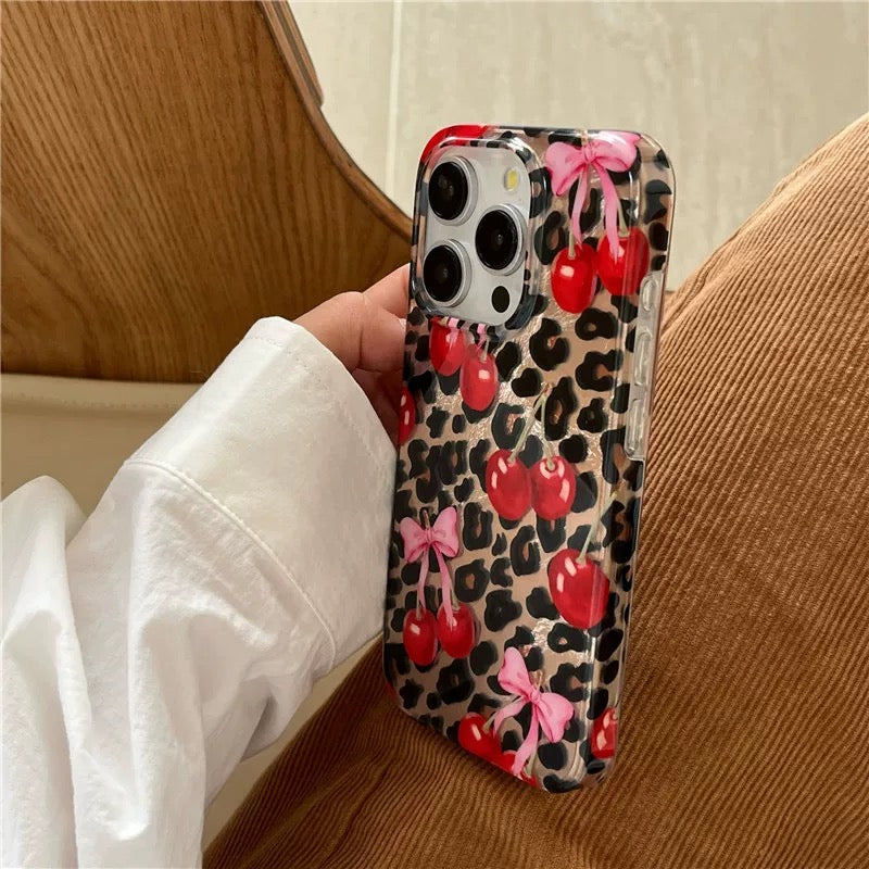 Luxury laser silver leopard pattern iPhone case