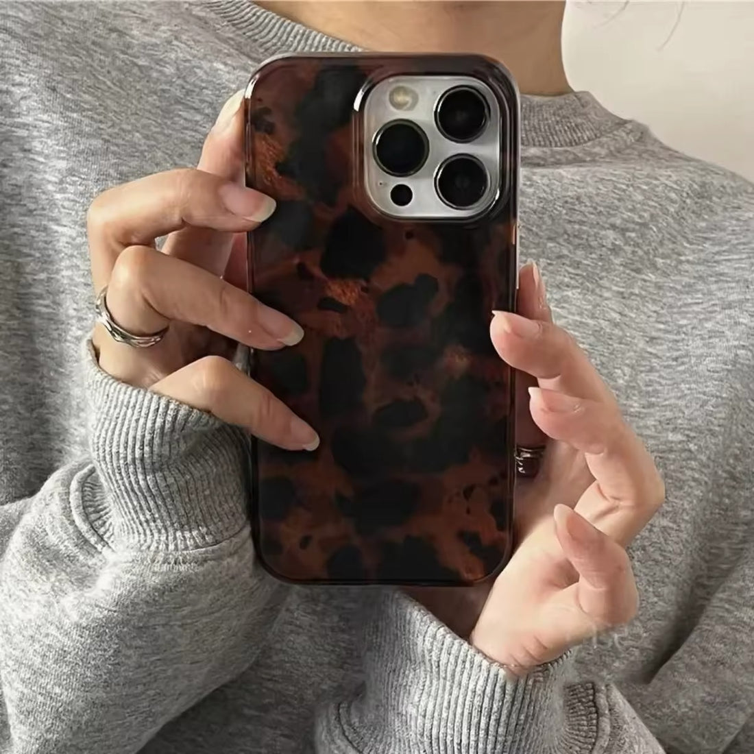 Retro amber iPhone case with laser textured finish