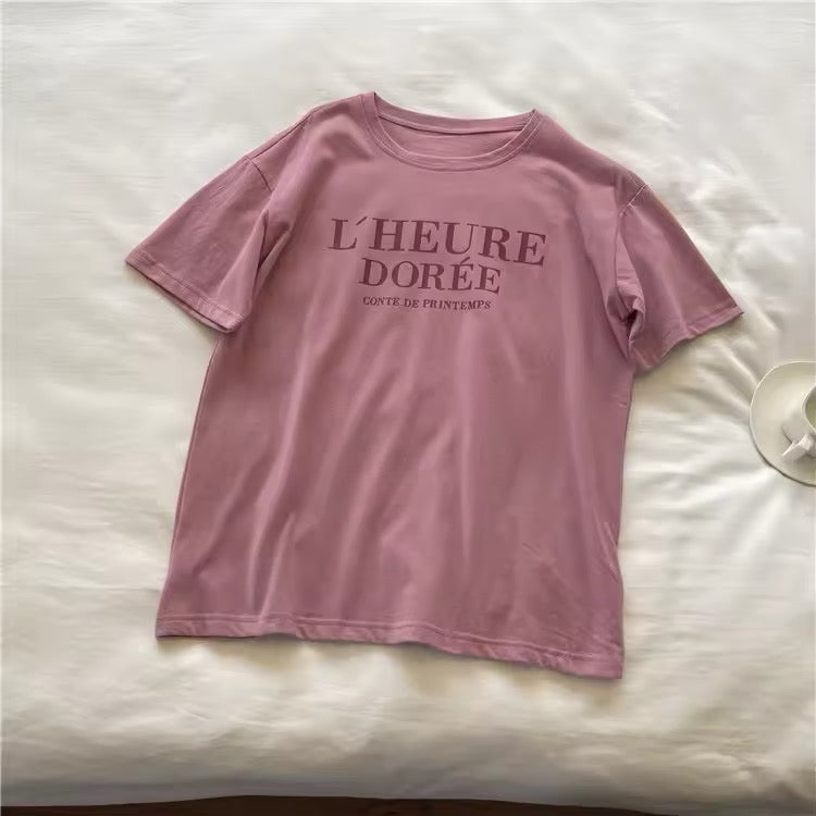 Trendy women’s pink short sleeve top