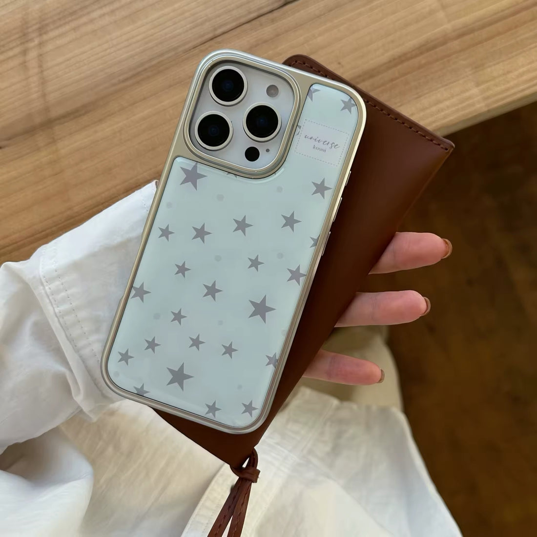 Close-up of the star pattern emphasizing the soft girl aesthetic