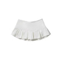 White casual summer skort with wide flounce design