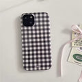 Black retro grid iPhone case with a high-definition durable finish