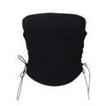 Minimalist black corset crop top with strapless design for summer styling