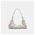 Canvas baguette purse with fringe design, inspired by that girl aesthetic looks