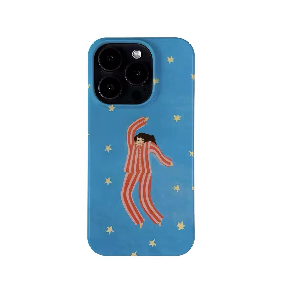 Cute kawaii pajama girl illustration on silicone iPhone case