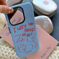 Close-up of bread illustration on minimalist Korean iPhone case