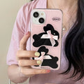 Pink bunny iPhone case with coquette aesthetic and IMD shockproof design