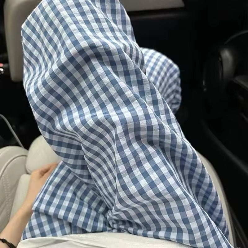 Rear view of the pants highlighting flowy leg shape and comfortable loose fit