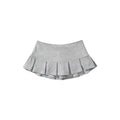 Grey Y2K mini skirt with wide pleats and built-in shorts