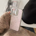 The iPhone case fitted on an iPhone 14 Pro Max, demonstrating precise cutouts