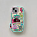 Puffy oval iPhone case with Korean aesthetic cartoon design