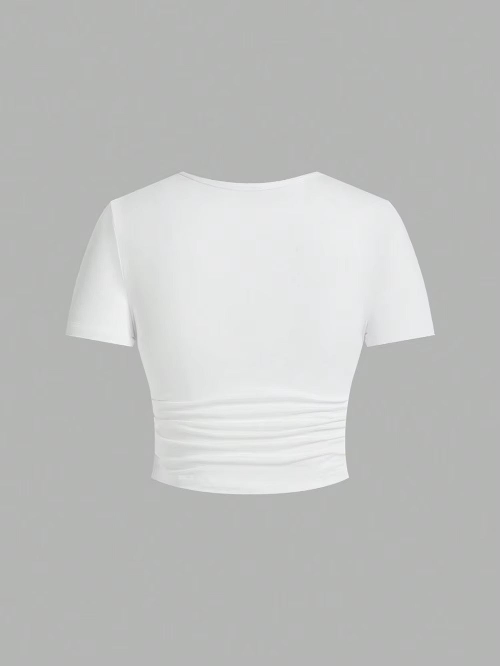 Women’s Slim-Fit High Elastic Crop Tee with Spider Print
