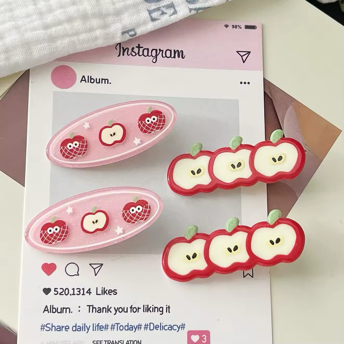Fruit clips shown in a pastel-themed gift box arrangement, perfect for bestie gifts