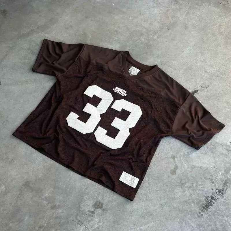 Soft mesh fabric detail of the sports tee