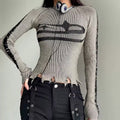 Oversized grunge pullover with ripped edges