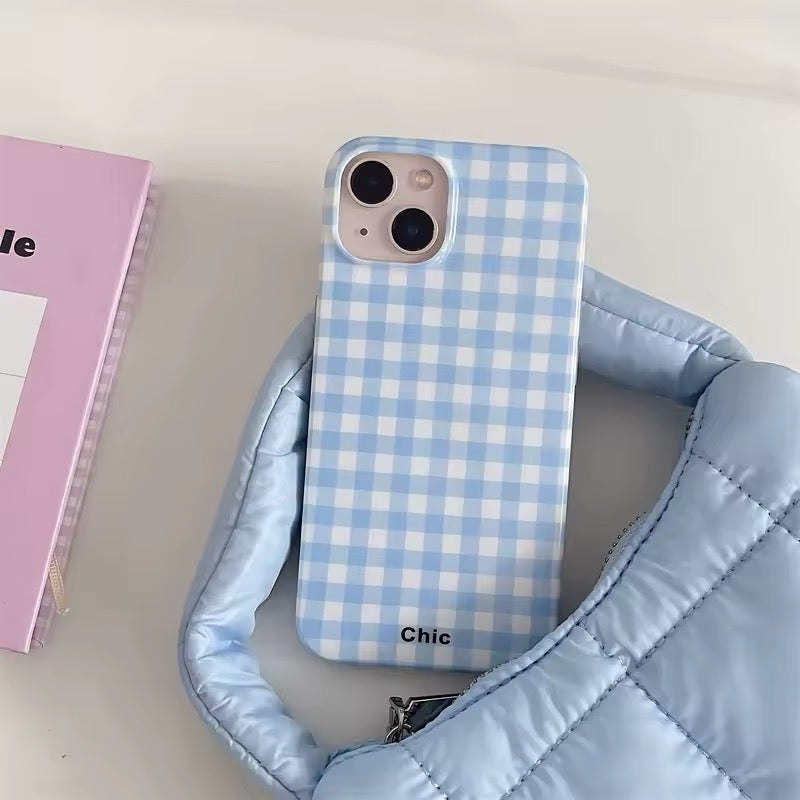 Shockproof hard PC iPhone case with modern minimalist aesthetic design