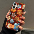 Luxury small flowers iPhone case with retro aesthetics