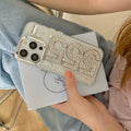 Korean aesthetic iPhone case with rhinestone and zircon bling