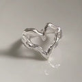 Silver heart ring in 925 sterling silver