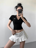 White aesthetic pleated skirt for minimalist looks