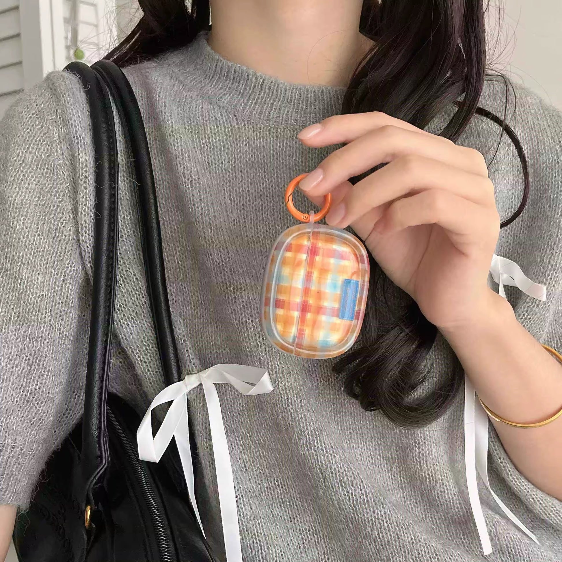 Stylish AirPods Pro case with vintage plaid cover