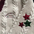 Cozy knitted holiday sweater for women with festive pattern
