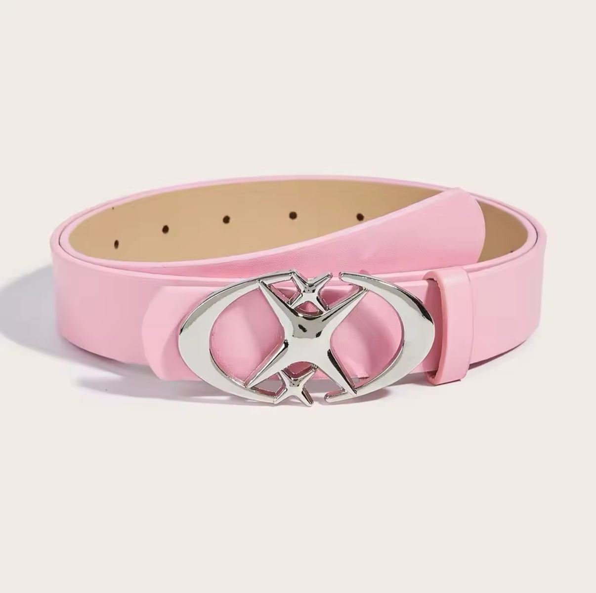 Cool neutral-tone belt with statement buckle for gothic outfits