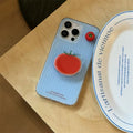 iPhone case with 3D tomato and blue Korean stripe design