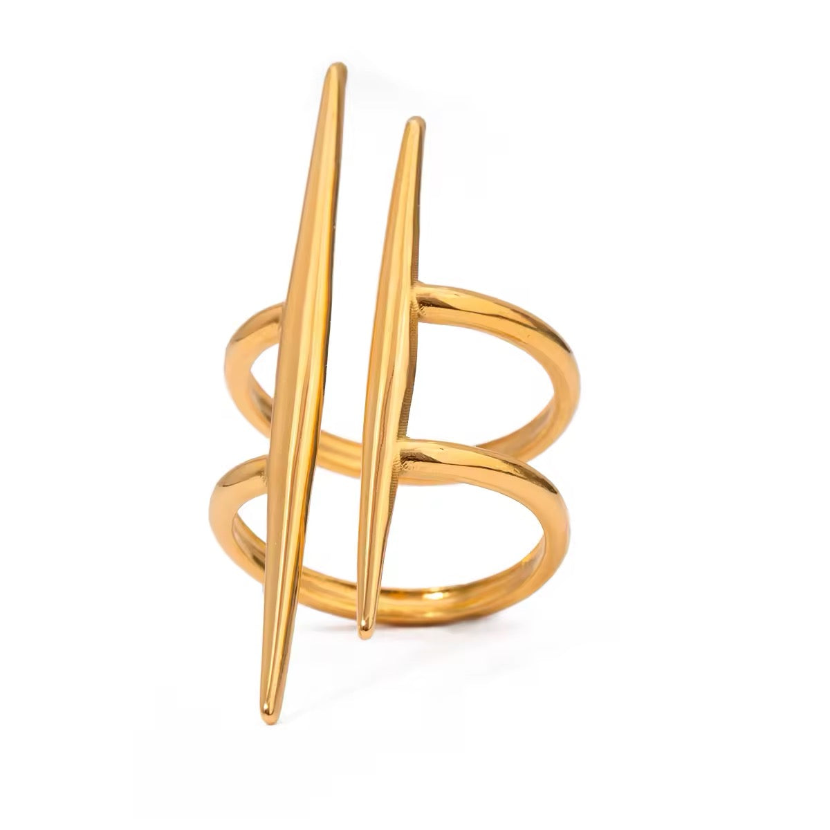 Luxury stainless steel gold ring for elegant wear