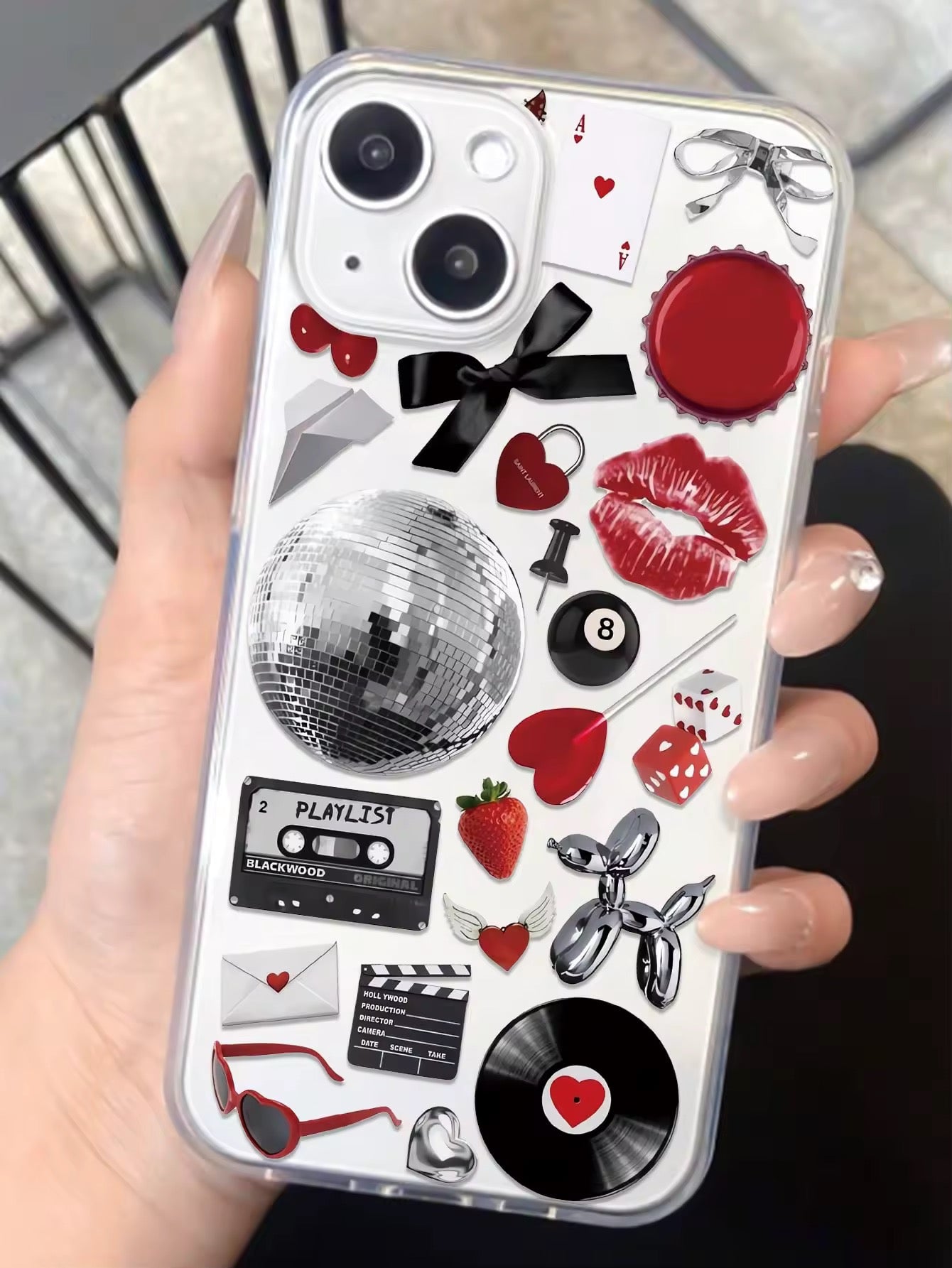 Shockproof Transparent iPhone Case with Heart Lock Design