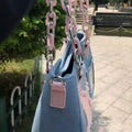 Pink and blue canvas Y2K bag for teen girls