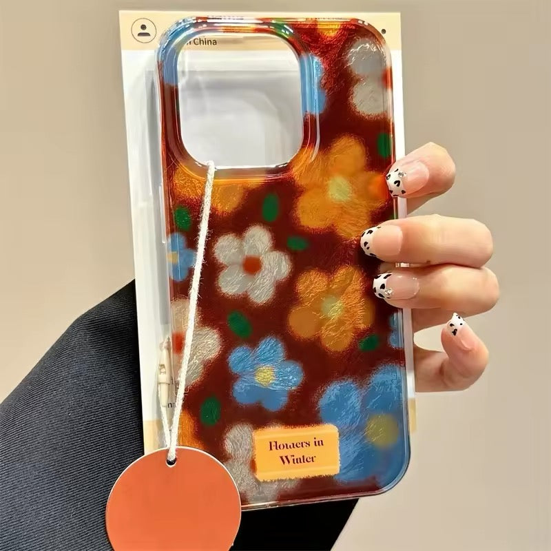 Retro flowers iPhone case with a vintage floral design