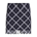 Vintage Plaid Mini Skirt with High-Waist & Bow Detail