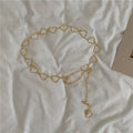 Shiny metal waist chain with hearts for coquette outfits
