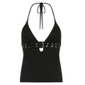 Y2K bandage crop top with lace-up back and gothic punk aesthetic