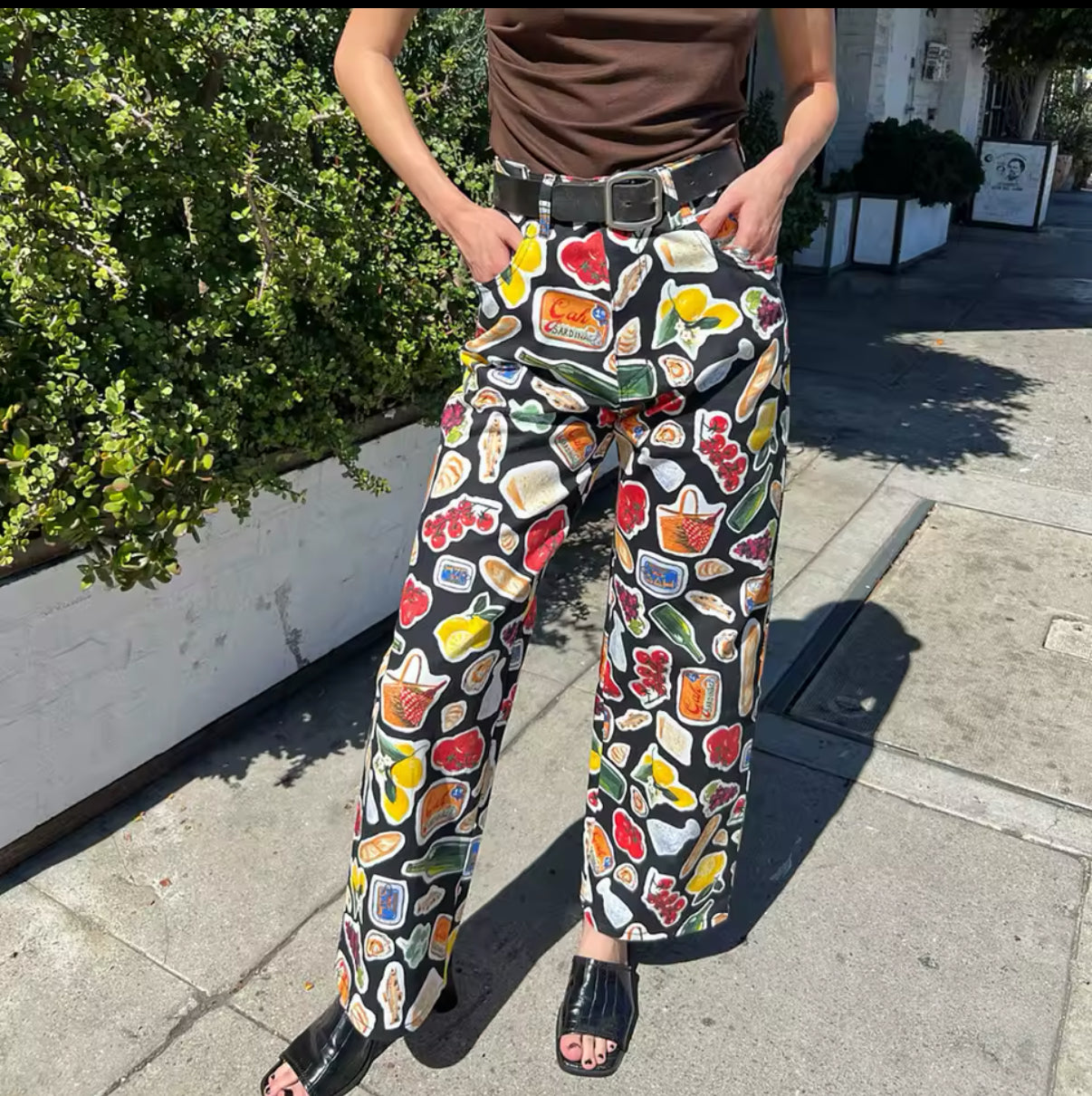 Cute aesthetic pants with fruit print perfect for streetwear style