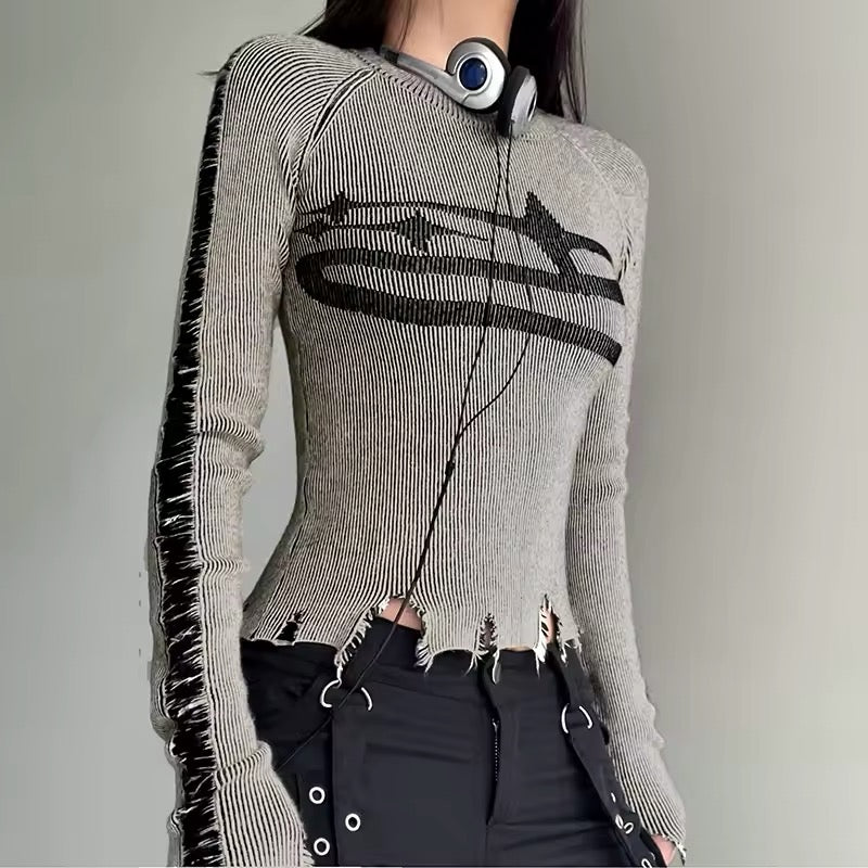 Harajuku streetwear jumper with printed design