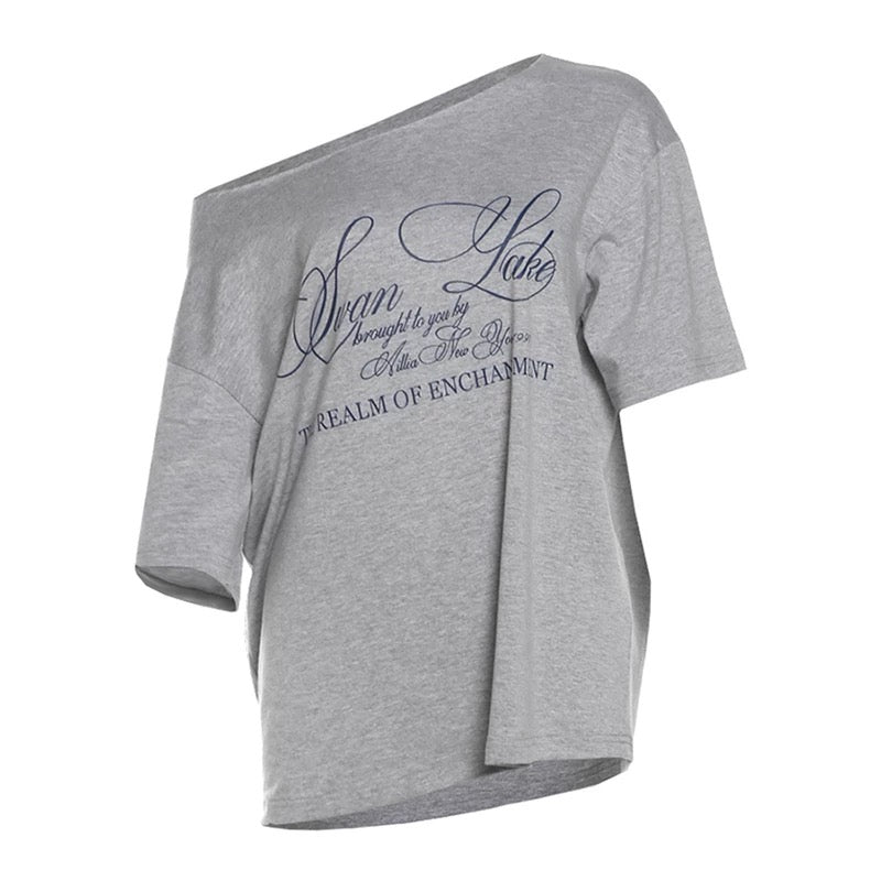 Trendy letter print oversized t-shirt for casual summer outfits